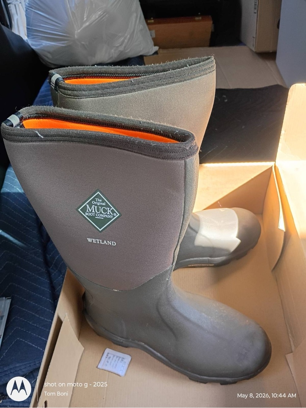 The Original Muck Boot Company Men’s Wetland Rain & Snow Boots - Olive/Orange